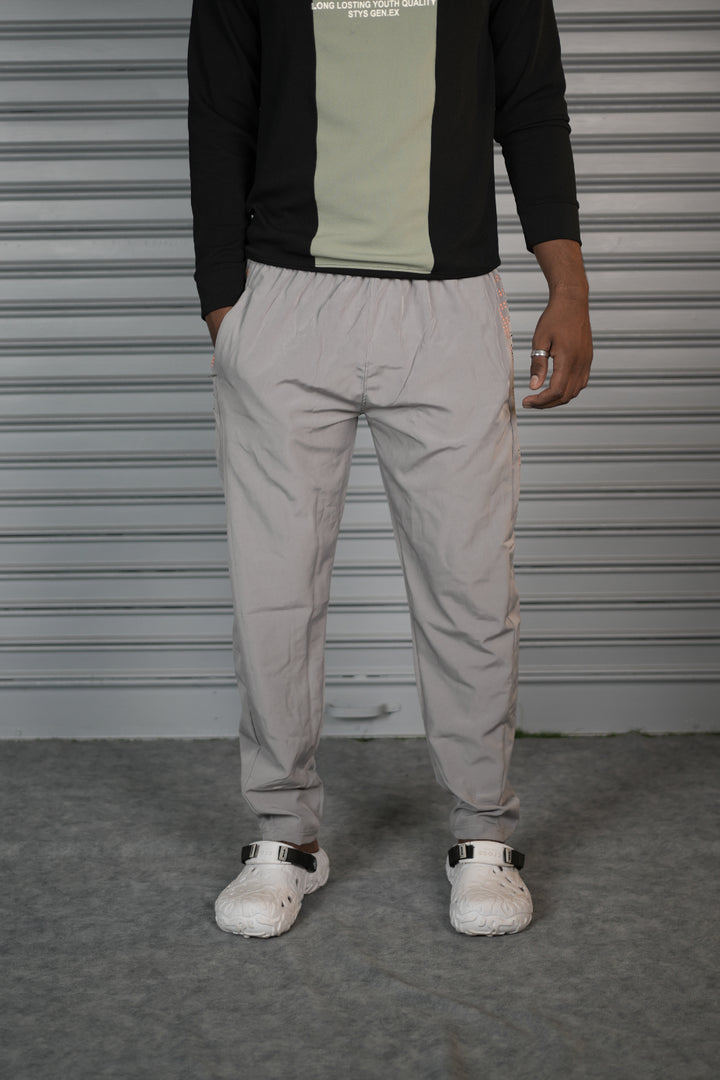 Men's Premium NS Laser Cut Track Pant | Comfortable Sports Joggers - Ash