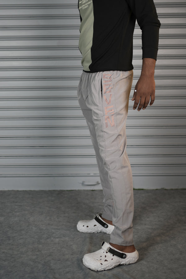 Men's Premium NS Laser Cut Track Pant | Comfortable Sports Joggers - Ash