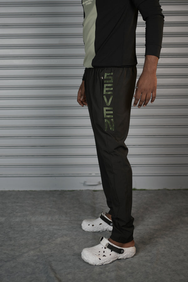 Men's Premium NS Laser Cut Track Pant | Comfortable Sports Joggers - Black