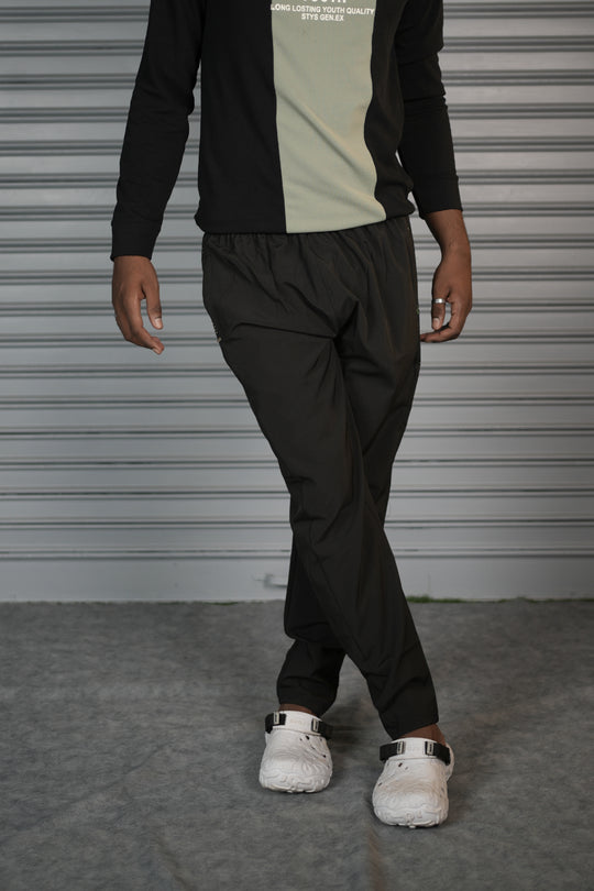 Men's Premium NS Laser Cut Track Pant | Comfortable Sports Joggers - Black – alternate view – 7MAN India