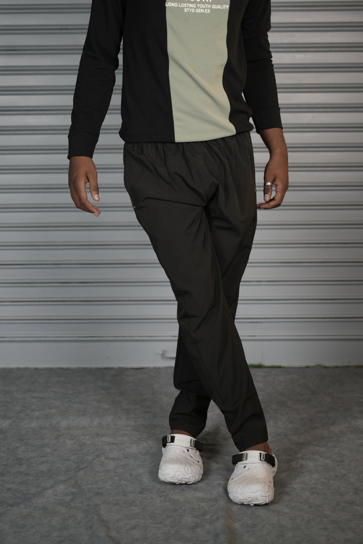 Men's Premium NS Laser Cut Track Pant | Comfortable Sports Joggers - Black