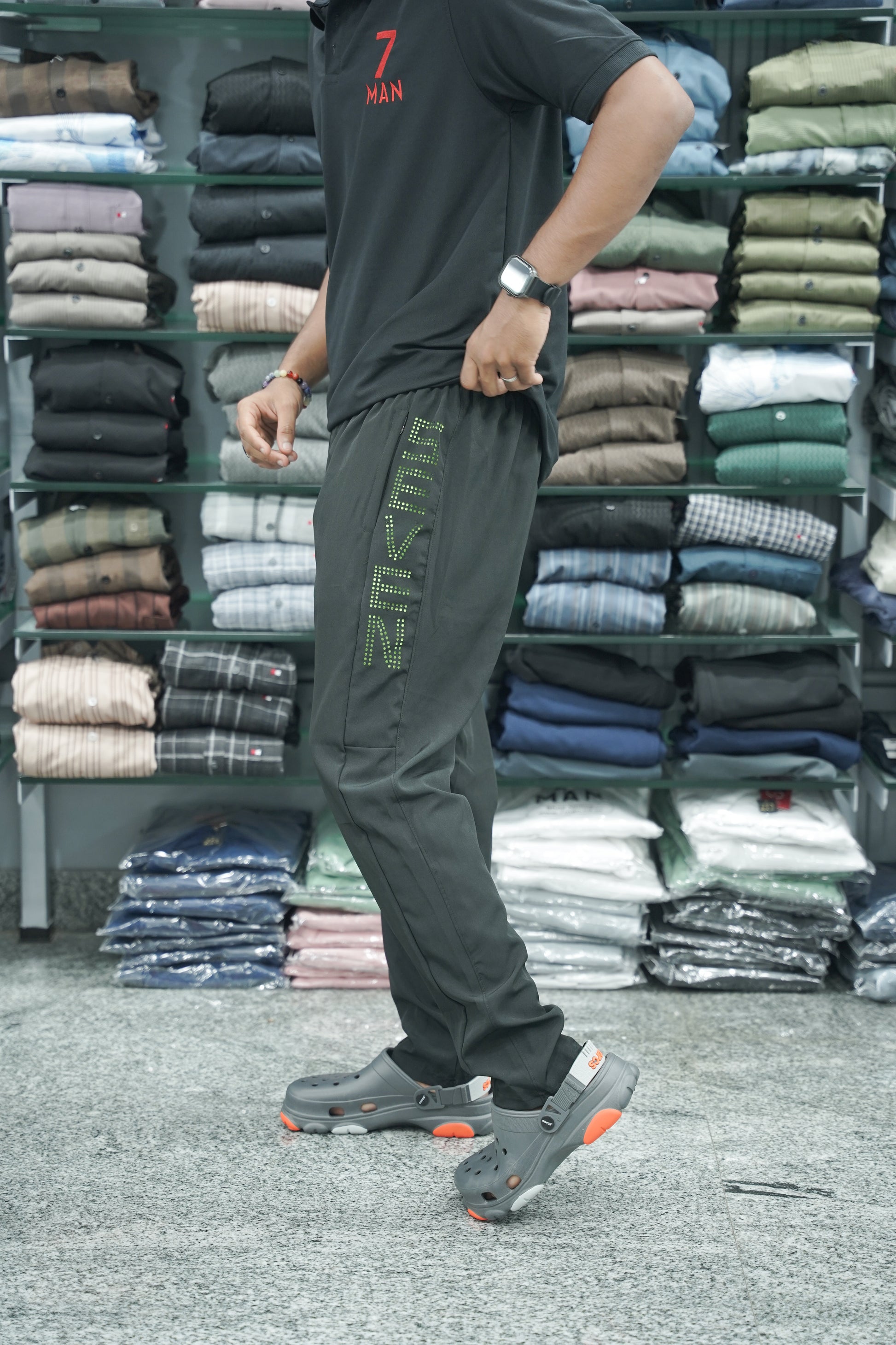 Daily Wear Mens LASER CUT NS - Track Pant - BLACK-7 Man