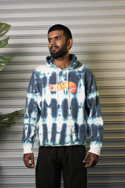 Men's Oversized Hot Wheels Graphic Full Sleeve Hoodie - Teal Blue