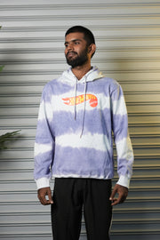 Men's Hot Wheels Racing Tie-Dye Full Sleeve Hoodie - Lavender