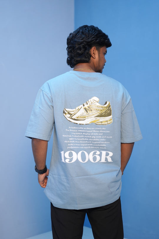 Unisex Oversized Five Sleeve Round Neck 1906R Printed Tshirt- Sky blue – 7MAN Men's Fashion India