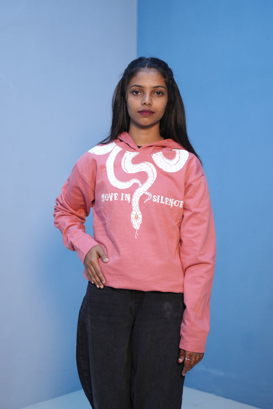 Unisex Full Sleeve Oversized Hoodie | SNACK Printed Streetwear – Pink – 7MAN Men's Fashion India
