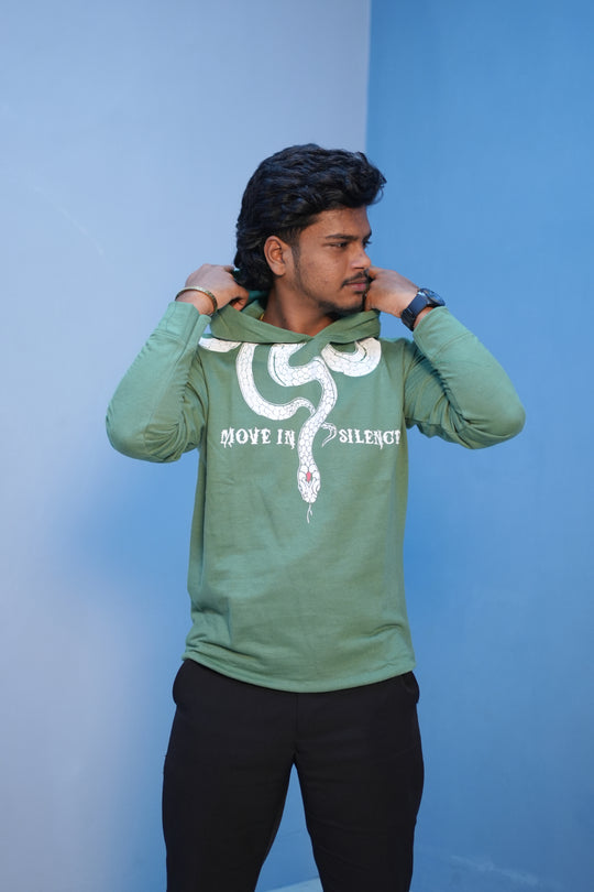 Unisex Full Sleeve Oversized Hoodie | SNACK Printed Streetwear – Pista Green – alternate view – 7MAN India
