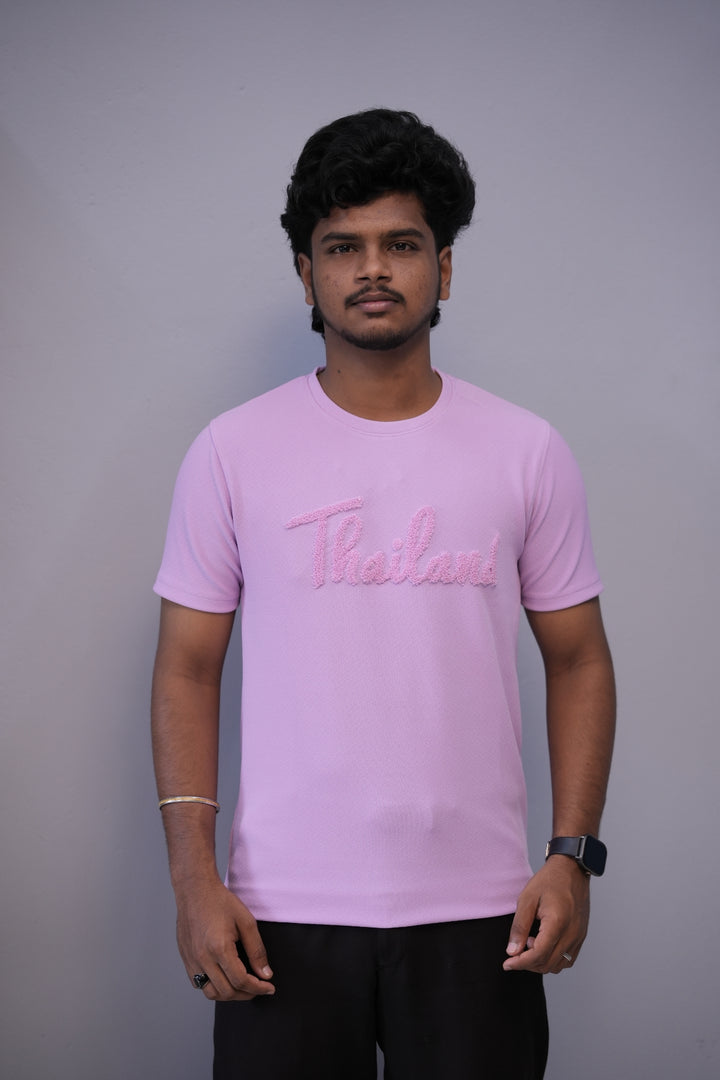 Short Sleeve Round Neck THAILAND Printed Tshirt for Men  Lavender mens trending streetwear India 7Man
