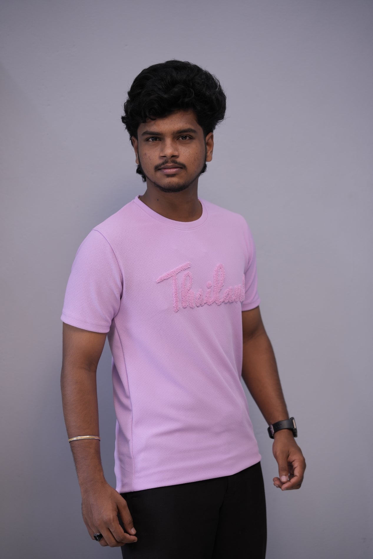 Short Sleeve Round Neck THAILAND Printed Tshirt for Men - Lavender