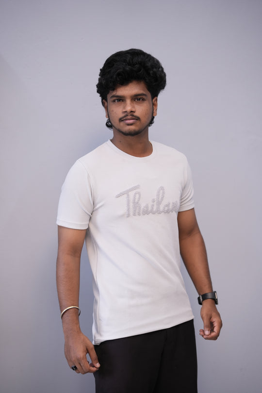 Short Sleeve Round Neck THAILAND Printed Tshirt for Men - Ash – alternate view – 7MAN India