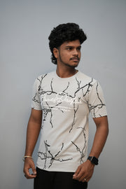 Men’s Graphic T-Shirt | Short Sleeve Round Neck Casual Fit - Ash