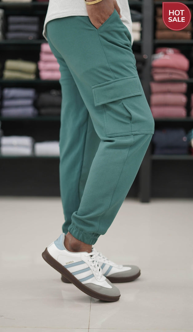 Men's Stylish Regular Fit Cargo Track Pant - Green