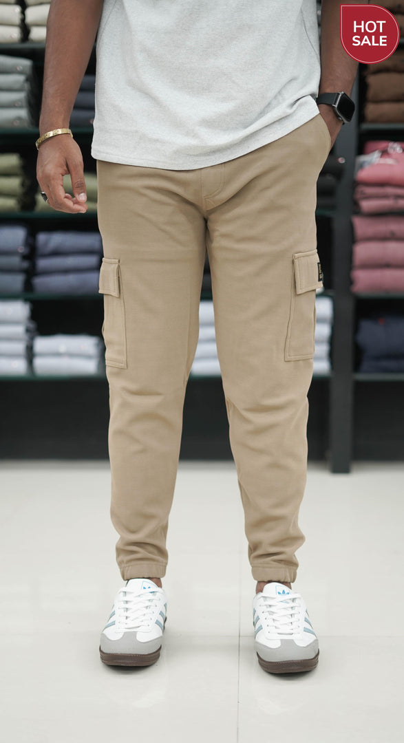 Men's Stylish Regular Fit Cargo Track Pant - Brown