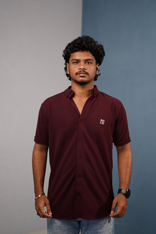 Men’s Half Sleeve 07 Lycra Shirt | Stretch Fit Casual Wear - Graphe Shade