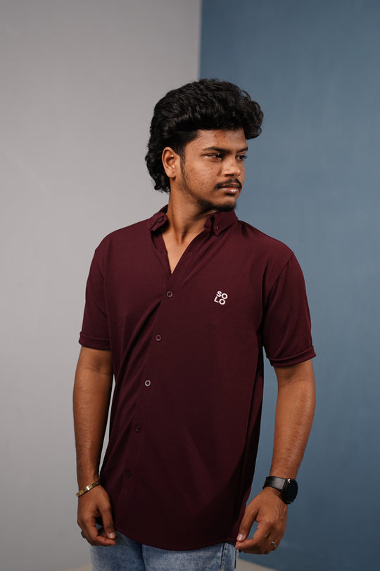 Men’s Half Sleeve 07 Lycra Shirt | Stretch Fit Casual Wear - Graphe Shade