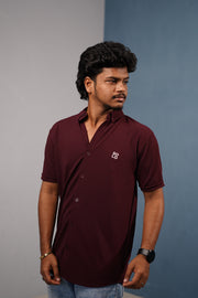 Men’s Half Sleeve 07 Lycra Shirt | Stretch Fit Casual Wear - Graphe Shade