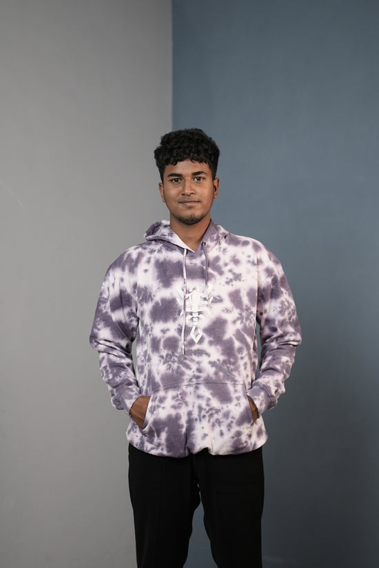 Mens Full Sleeve TieDie Scorpio Printed HoodieViolet mens trending streetwear India 7Man