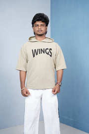 Five Sleeve WINGS Print Hoodie for Men - Sandle