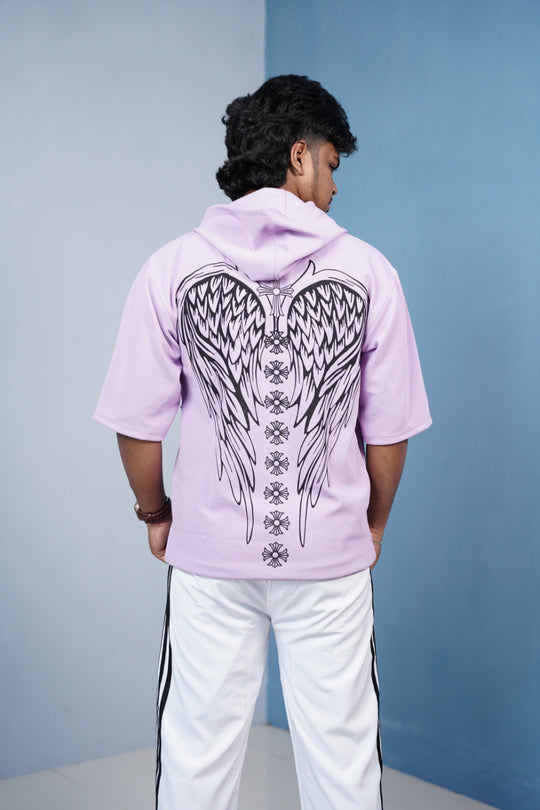 Five Sleeve WINGS Print Hoodie for Men - Lavendar – 7MAN Men's Fashion India