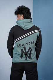 Skull Graphic Full Sleeve Hoodie for Men | Streetwear Pullover - olive green