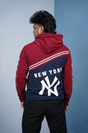 Skull Graphic Full Sleeve Hoodie for Men | Streetwear Pullover - Navy Blue