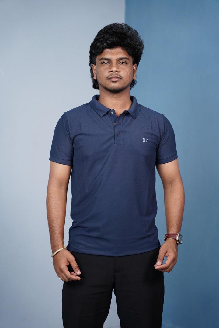 Mens Short Sleeve Polo TShirt  Premium Casual WearNavy Blue mens trending streetwear India 7Man