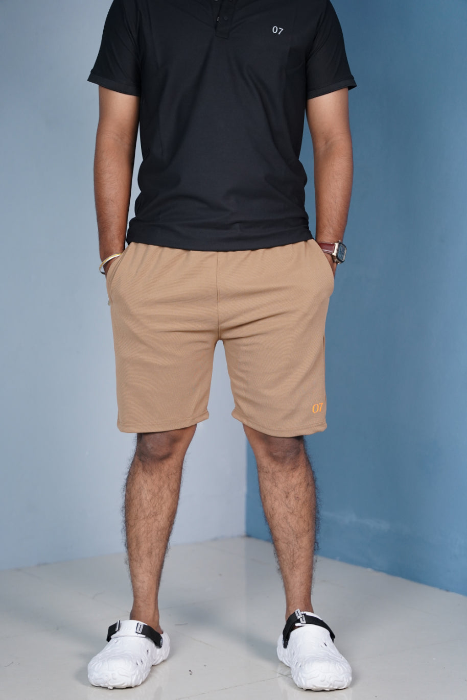 07 Mens Casual Shorts  Lightweight Daily Wear  Light Brown mens trending streetwear India 7Man