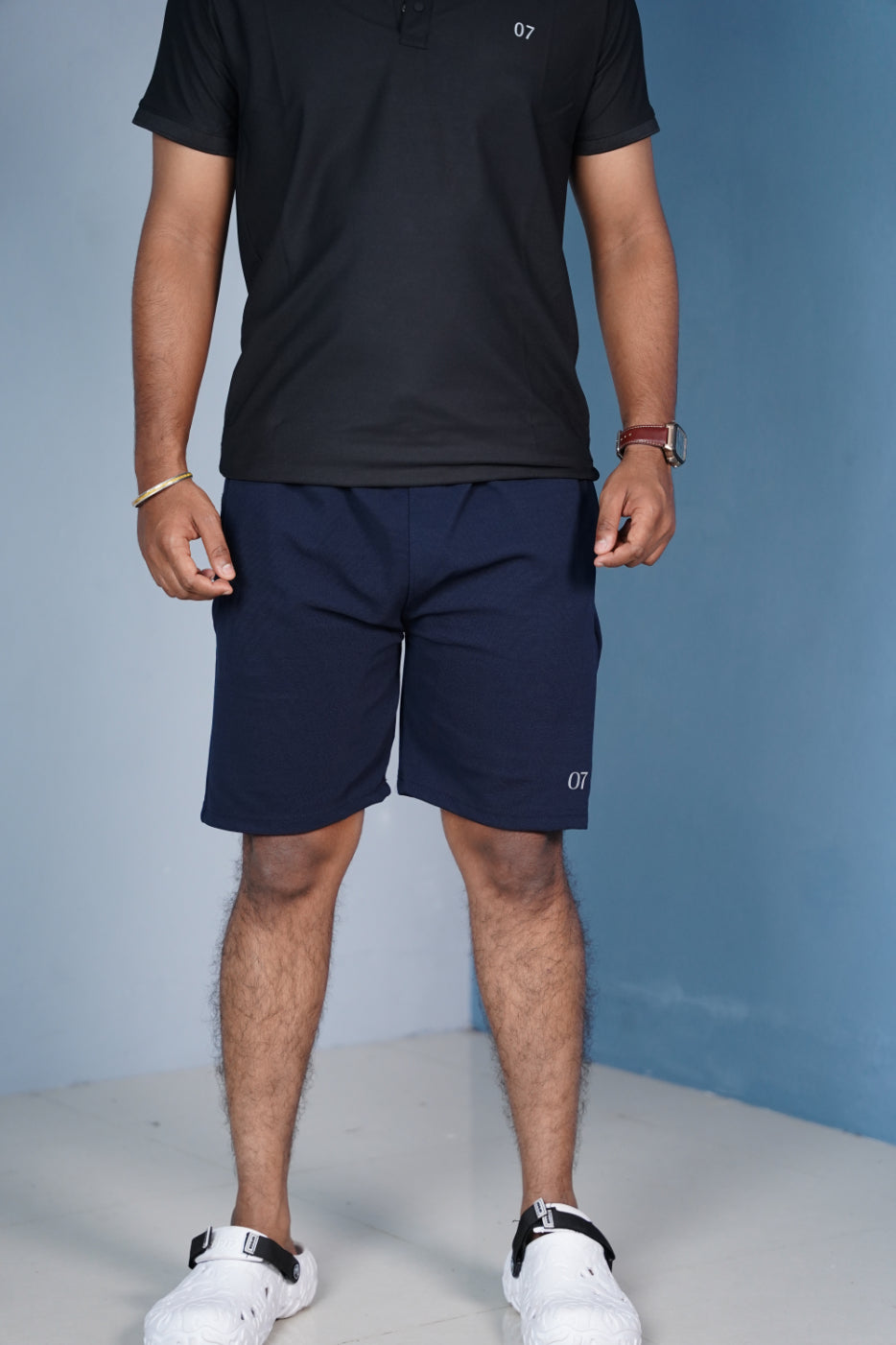 07 Mens Casual Shorts  Lightweight Daily Wear  Navy Blue mens trending streetwear India 7Man