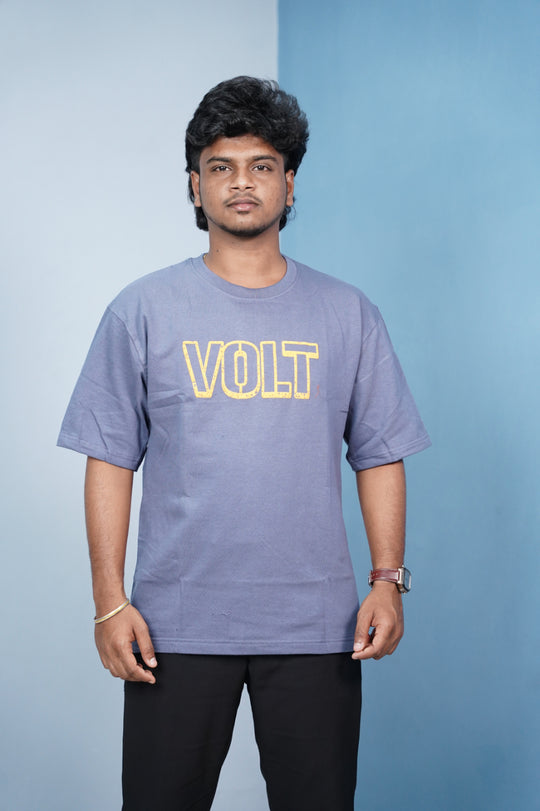 Volt Dept Lightning Back Print Five Sleeve Oversized T-Shirt – Streetwear Trend-Blue – alternate view – 7MAN India