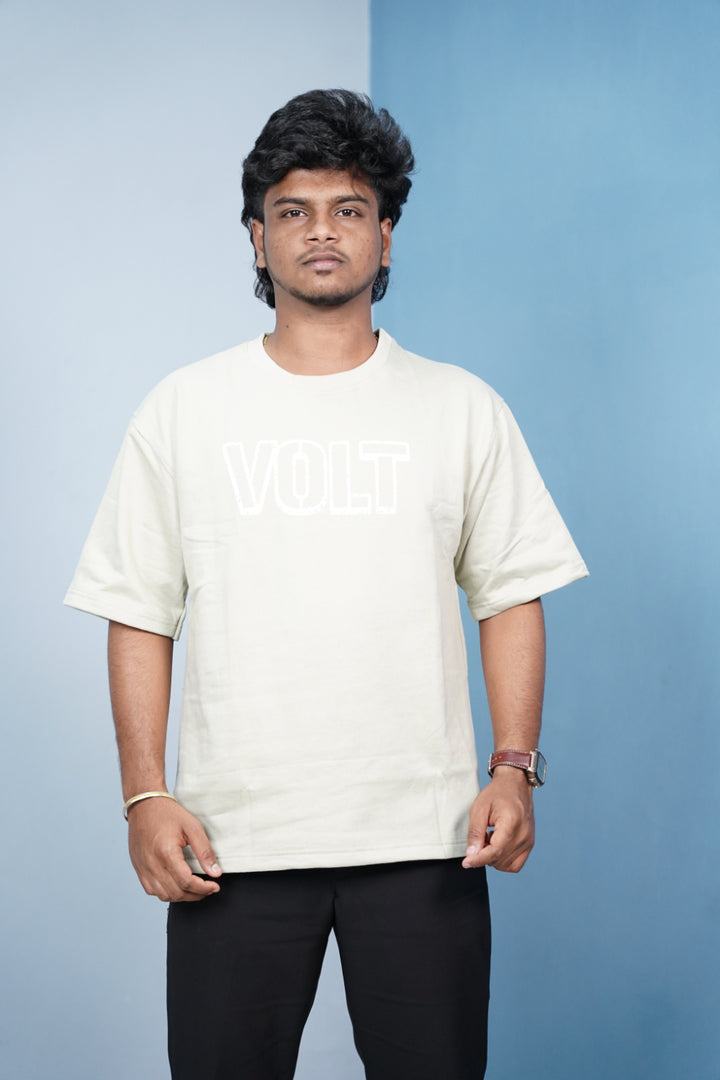 Volt Dept Lightning Back Print Five Sleeve Oversized T-Shirt – Streetwear Trend-Sandle