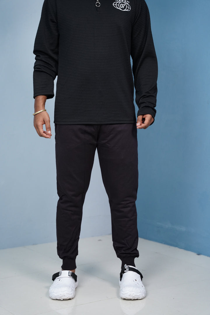 Men’s Track Pants Joggers | Slim Fit Casual & Sports Wear- Chocolate brown/Rib