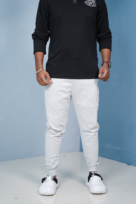 Men’s Track Pants Joggers | Slim Fit Casual & Sports Wear-Ash /rib – 7MAN Men's Fashion India