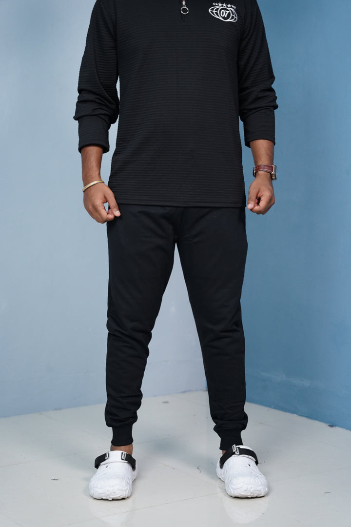 Men’s Track Pants Joggers | Slim Fit Casual & Sports Wear-Black/rib