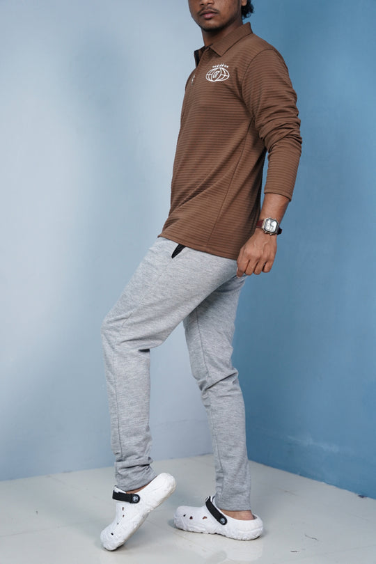 Men’s Slim Fit Jogger Pants | Stretch Casual Track Pants- Dark Ash – alternate view – 7MAN India