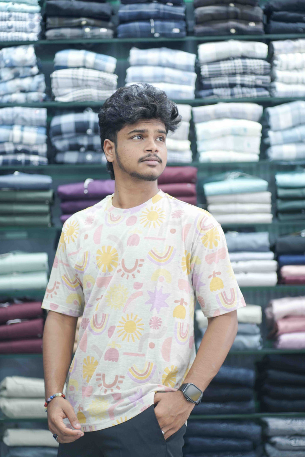 Men's Dailywear Half Sleeve Round Neck Printed Tshirt for Men - Ash