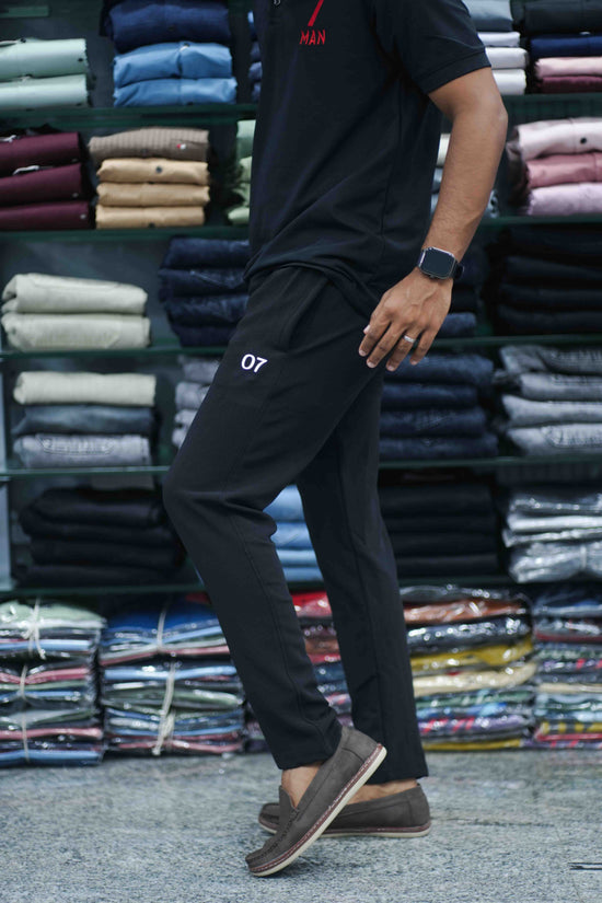 Men's Ottaman Track Pants | 07 Branded Slim Fit Joggers for Daily & Casual Wear - Black