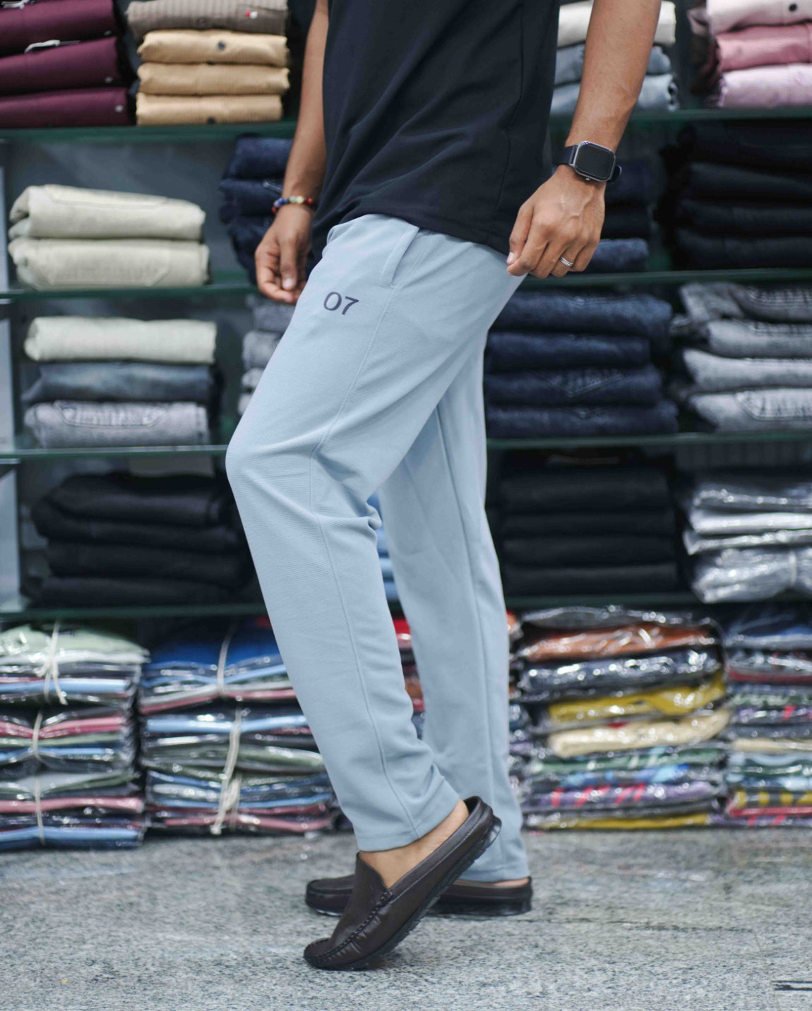 Men's Ottaman Track Pants | 07 Branded Slim Fit Joggers for Daily & Casual Wear - Ash
