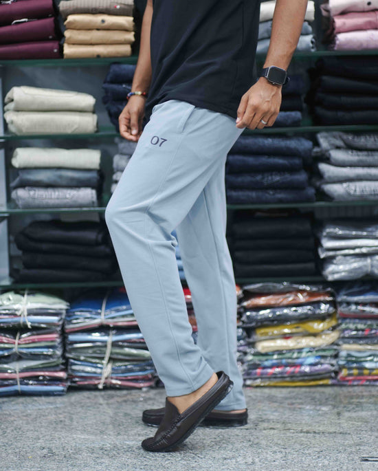 Men's Ottaman Track Pants | 07 Branded Slim Fit Joggers for Daily & Casual Wear - Ash