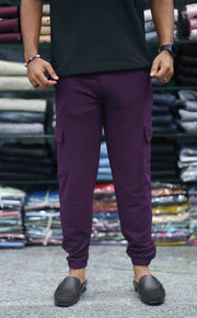 Regular Fit Mens Ottaman Cargo Track Pant - Wine-7 Man