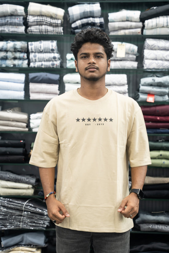 Five Sleeve Round Neck Oversized STAR Printed T-Shirt for Men – Sandle-7 Man
