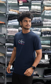 Half Sleeve Round Neck CALIFORNIA Printed Tshirt for Men - Navy Blue-7 Man
