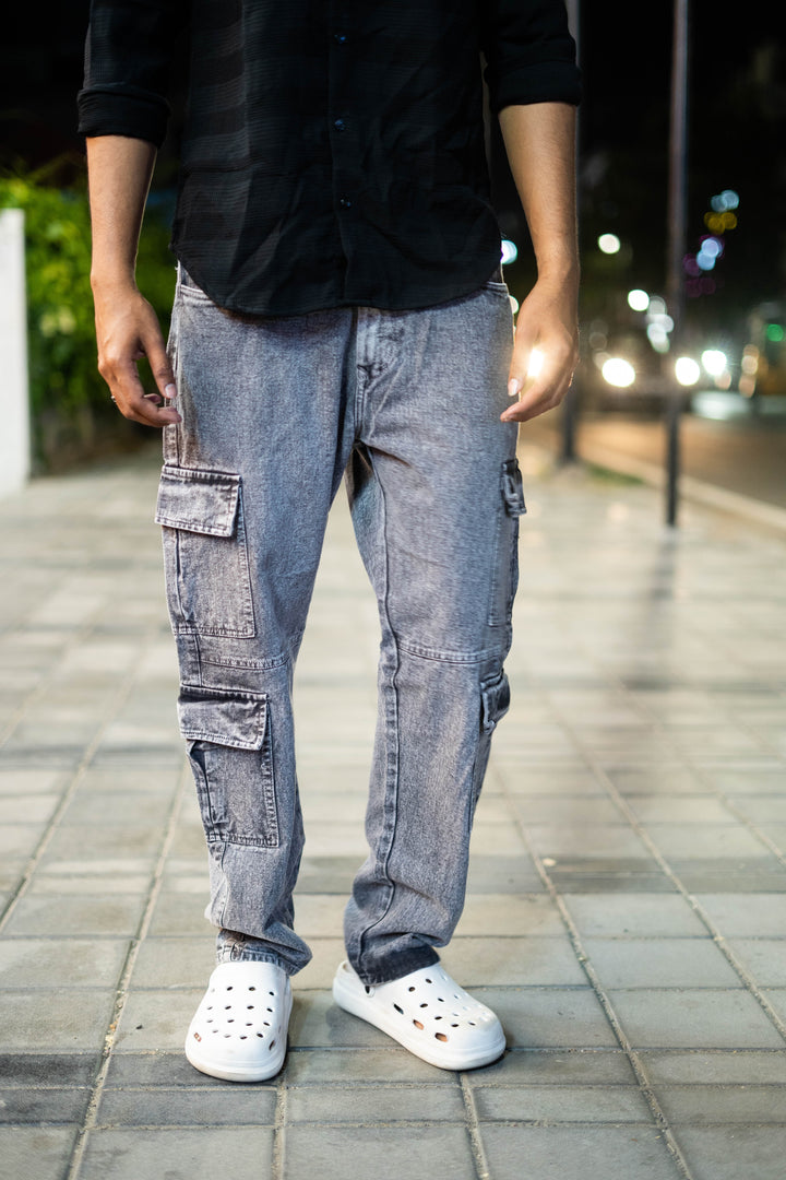 TRENDY JEAN BAGGY PANT FOR MEN'S- LIGHT BLUE