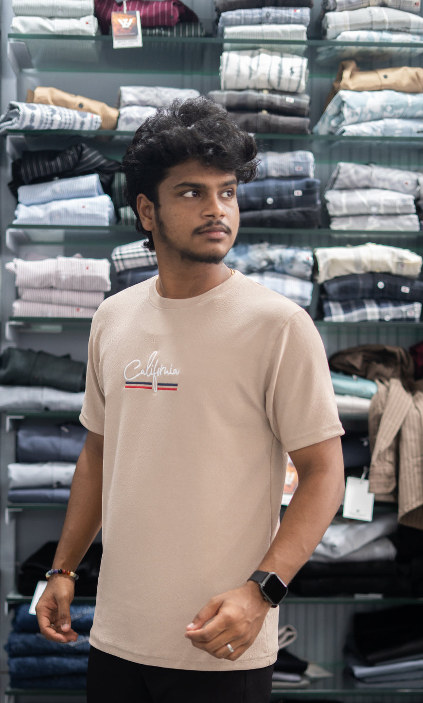Half Sleeve Round Neck CALIFORNIA Printed Tshirt for Men - Sandle-7 Man
