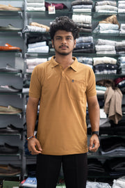 Half Sleeve Polo T-Shirt for Men – Stylish Casual Wear with Pocket - Brown-7 Man