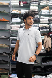Half Sleeve Polo T-Shirt for Men – Stylish Casual Wear with Pocket - Ash-7 Man