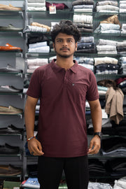 Half Sleeve Polo T-Shirt for Men – Stylish Casual Wear with Pocket - Maroon-7 Man