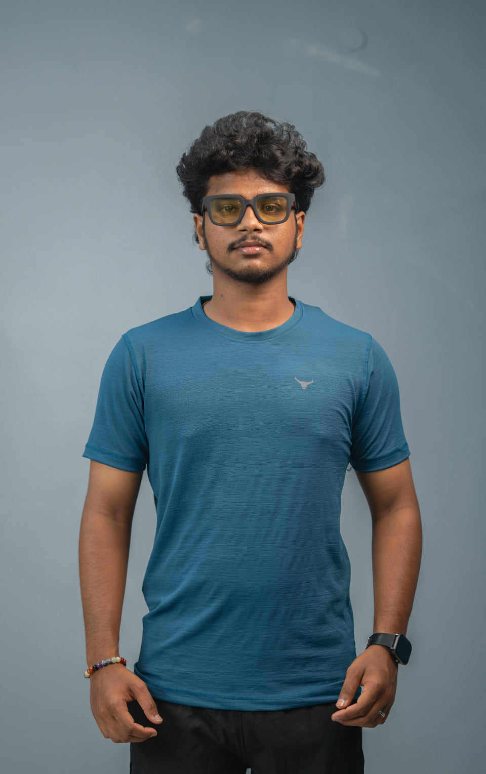Stylish Men’s Short Sleeve Round Neck Plain T-Shirt - Blue