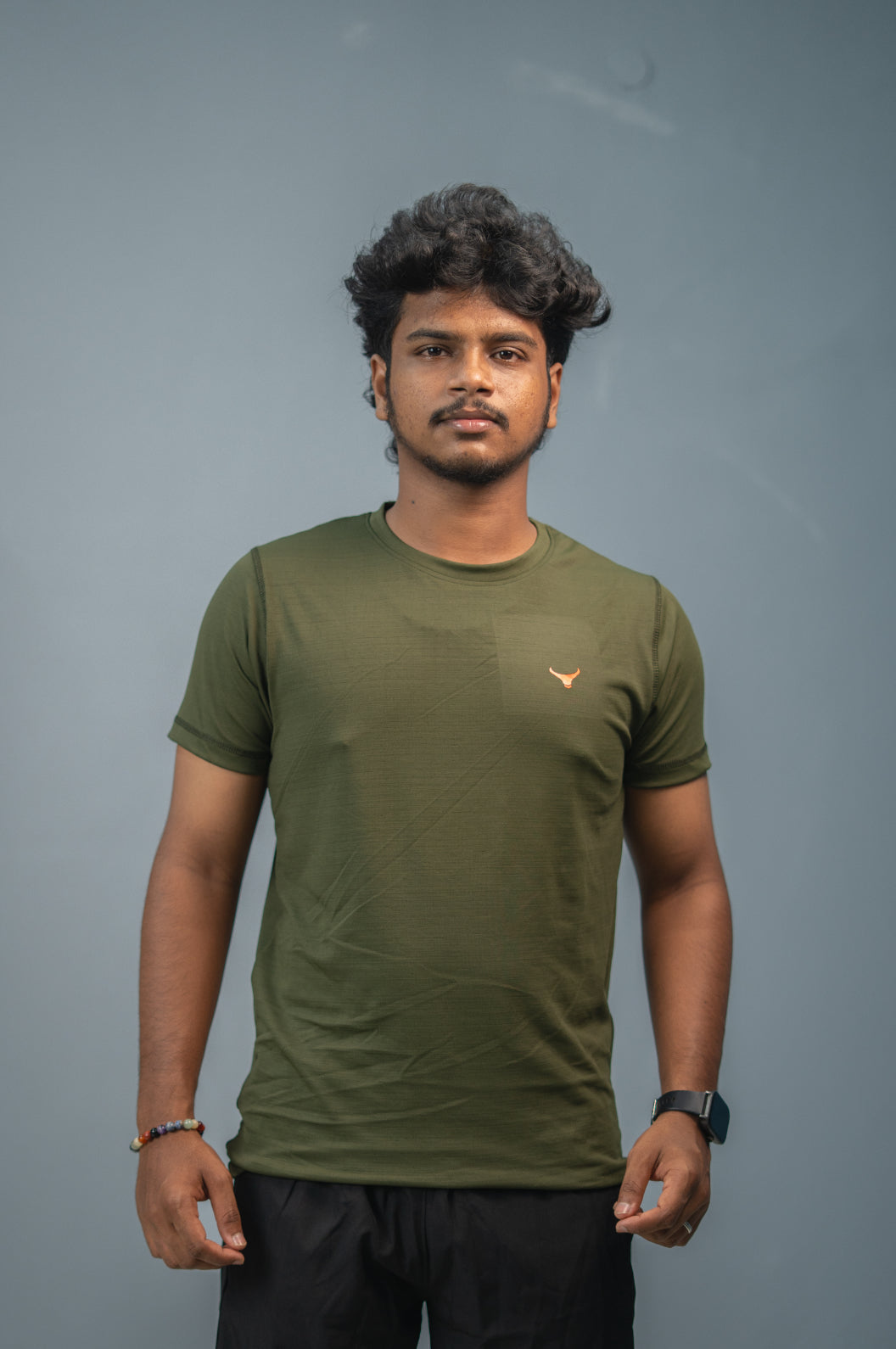 Stylish Men’s Short Sleeve Round Neck Plain T-Shirt - Mahendhi Green