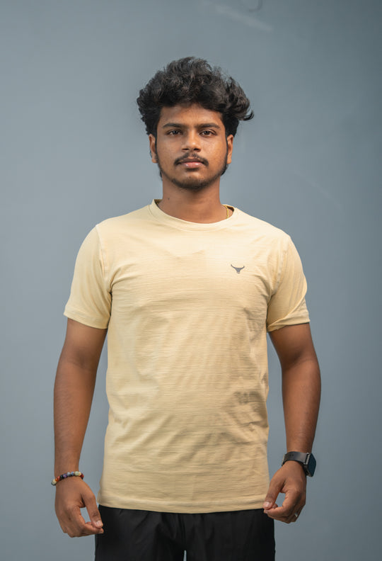 Stylish Men’s Short Sleeve Round Neck Plain T-Shirt - Sandle – 7MAN Men's Fashion India