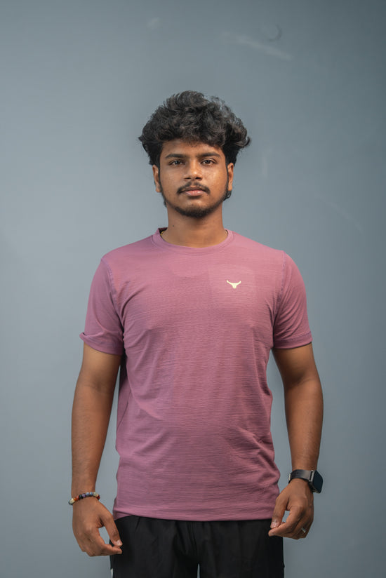 Stylish Men’s Short Sleeve Round Neck Plain T-Shirt - Pink